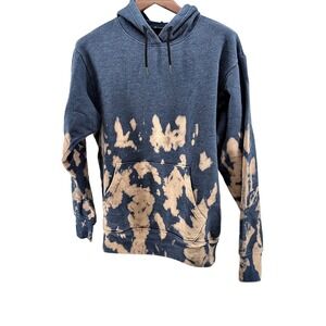 Zella Blue Brown Bleach Dye Abstract Pullover Hoodie Small MZ446600MN